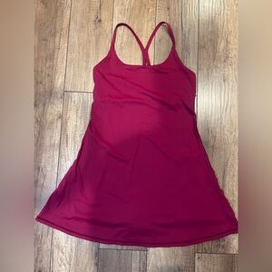 Unbranded Red Workout Dress with Built-in Bra and Shorts
